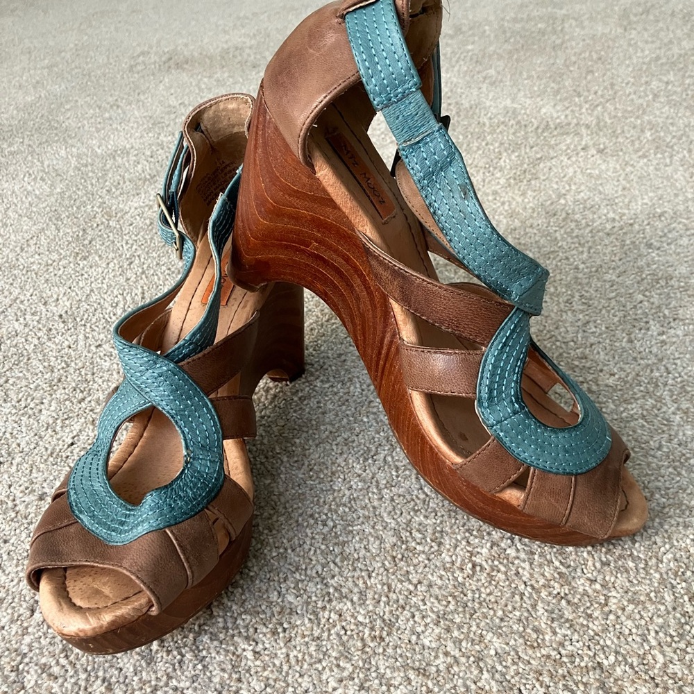 Miz Mooz Petra Retro Mary Jane leather platform sandals stylish feminine 7.5 - Picture 3 of 11